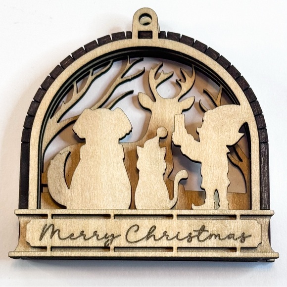 3/$20 Layered Wood Ornament – Selfie - Picture 2 of 7